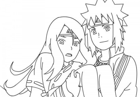 Минато и Кушина чёрно белое