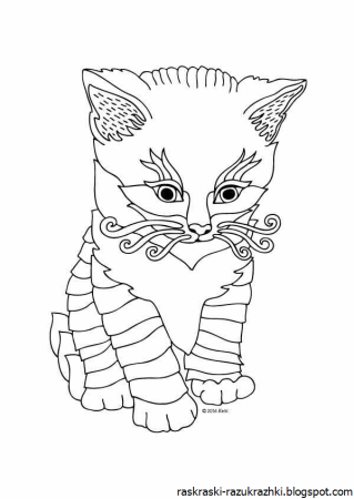 Раскраска котята в корзинке антистресс