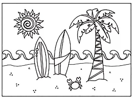 Лето раскраска для детей