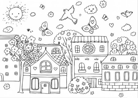 Дом раскраска