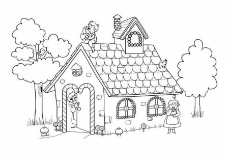 Раскраска. Домики