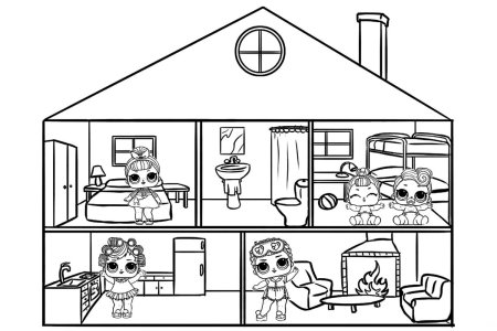 Дом куклы ЛОЛ раскраска