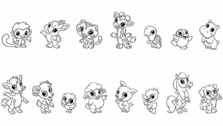 Раскраска милые зверьки