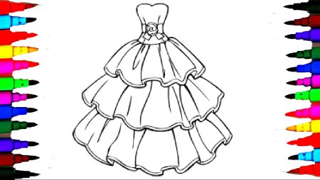 Как нарисовать Барби в платье