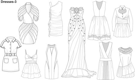 Эскиз одежды раскраска