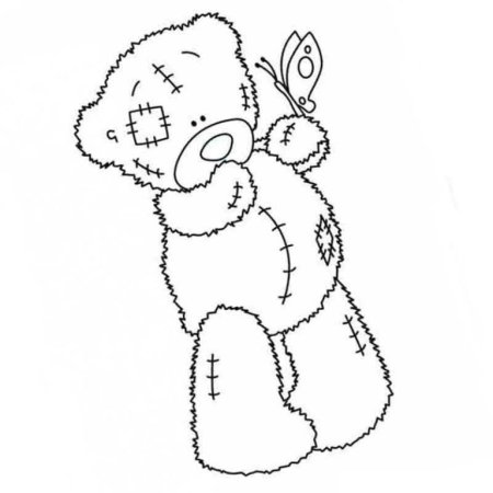 Разукрашка мишка Тедди