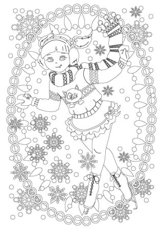 Раскраска антистресс для девочек новый год
