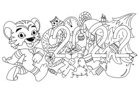 Раскраска новый год 2022 для детей