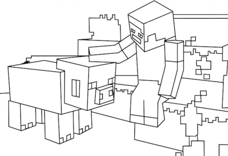 Раскраска майнкрафт Стив