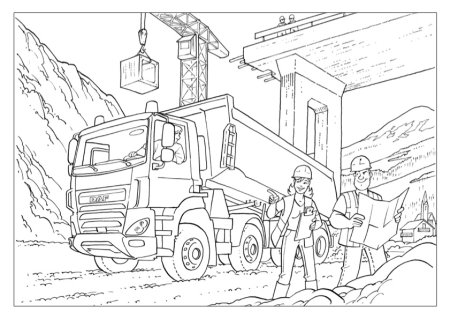 Раскраска стройка для мальчиков