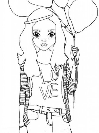 Модные девочки. Раскраска