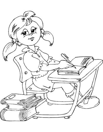 Дети на уроке раскраска