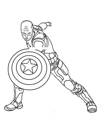 Герои Марвел раскраска Капитан Америка