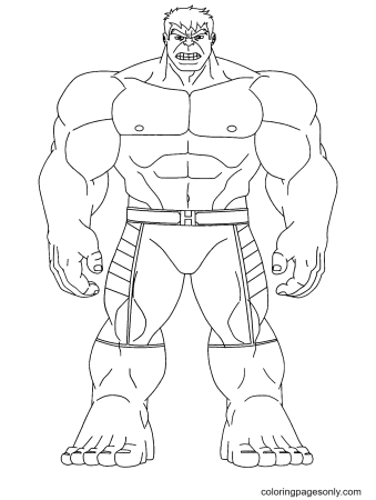 Раскраска Супергерои Марвел Халк