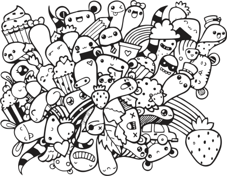 Раскраска дудлинг монстрики