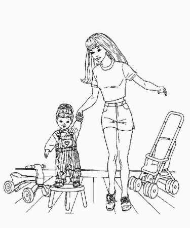 Детские раскраски Барби