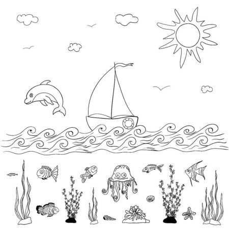 Красивые раскраски море
