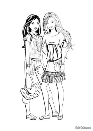 Раскраска девочкам. Подружки