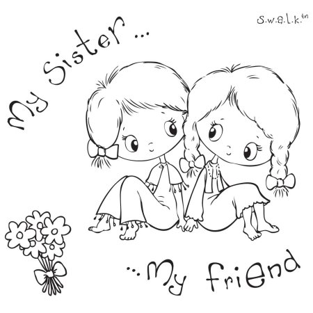 Раскраска сестренки