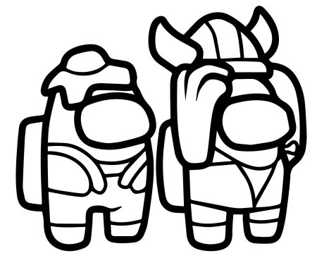 Раскраска амонг АС космонавты из игры