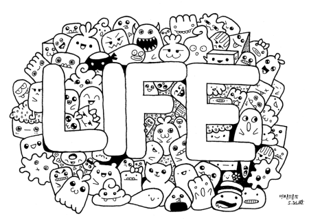 Дудлы раскраска