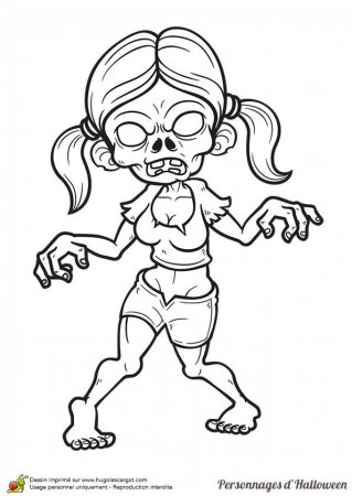 Раскраска зомби девочка