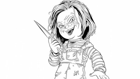 Кукла Чаки разукрашка