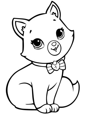 Котенок раскраска для малышей