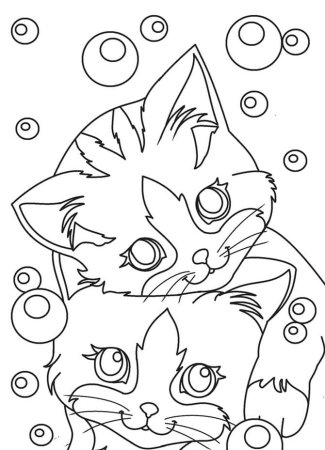 Раскраска 2 котика