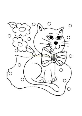 Раскраска кошка для детей 6-7 лет