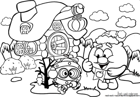Смешарики раскраска Копатыч