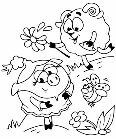 Разукрашка Смешарики