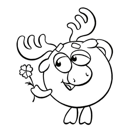 Смешарики раскраска Лосяш