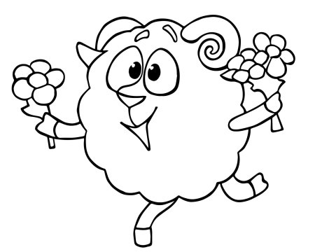 Бараш из смешариков раскраска