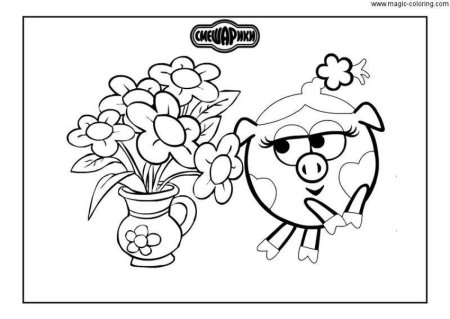 Раскраски для малышей 3-4 года Смешарики