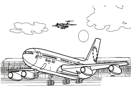 Самолеты. Раскраска