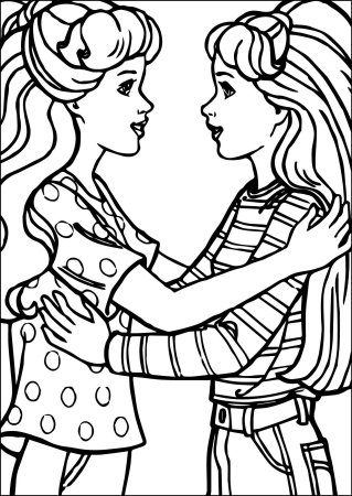 Раскраски Барби с подружками