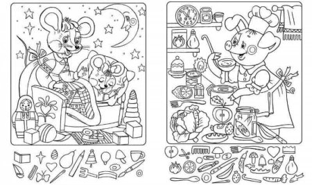 Найди предметы на картинке для детей