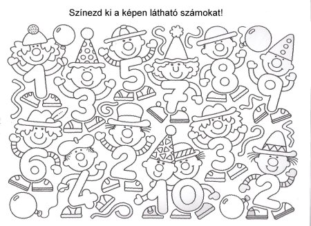 Найди и разукрсь цифры