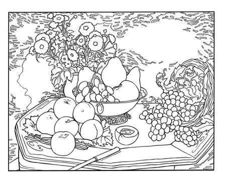 Натюрморт раскраска