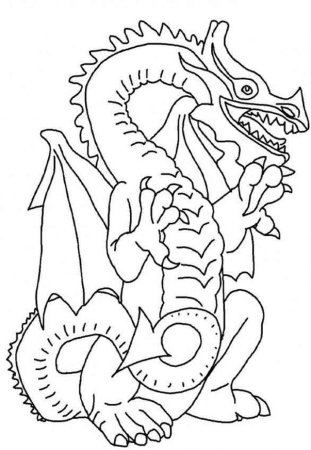 Дракон раскраска для детей
