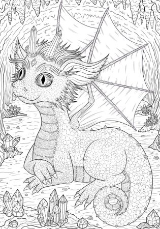 Раскраска антистресс дракон