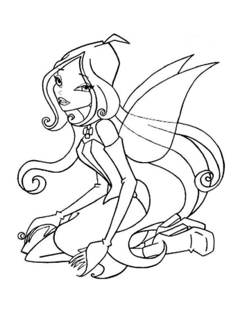 Феи Винкс для срисовки Флора