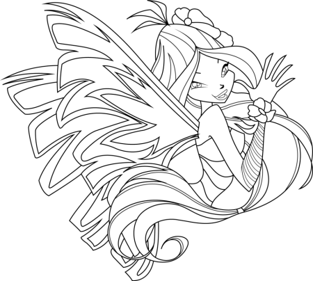 Раскраска Винкс Сиреникс Стелла