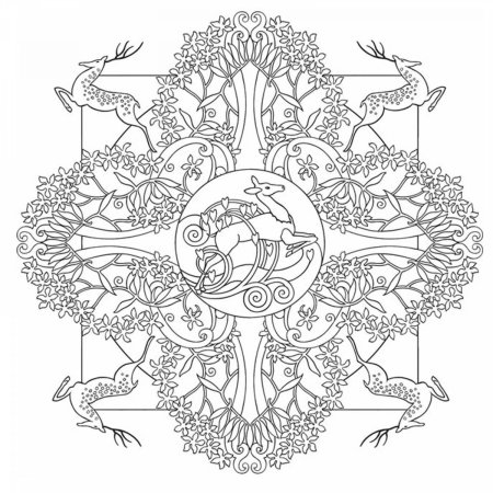Мандала природа для раскрашивания