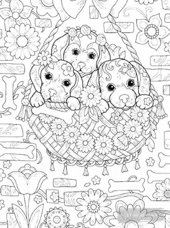 Раскраска для девочек антистресс собака