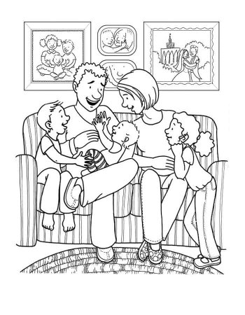 Семья раскраска для детей