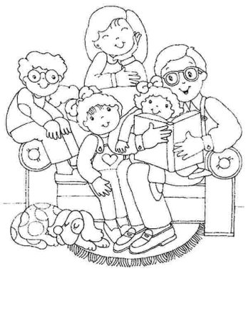 Раскраска семья большой