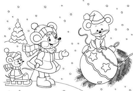 Новогодние рисунки для раскрашивания