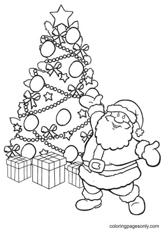 Раскраска елка Новогодняя